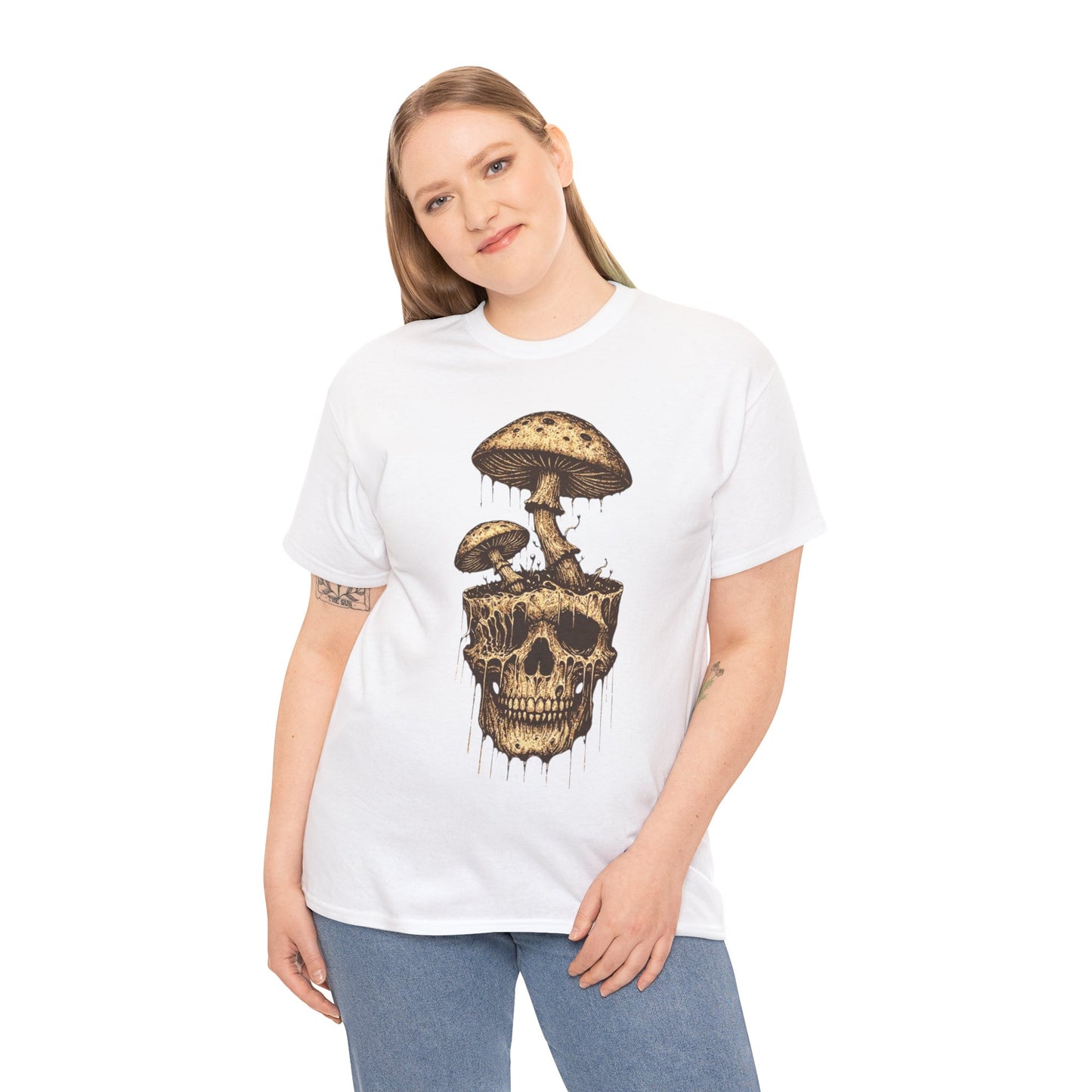 Mushroom Skull - Unisex Heavy Cotton Tee