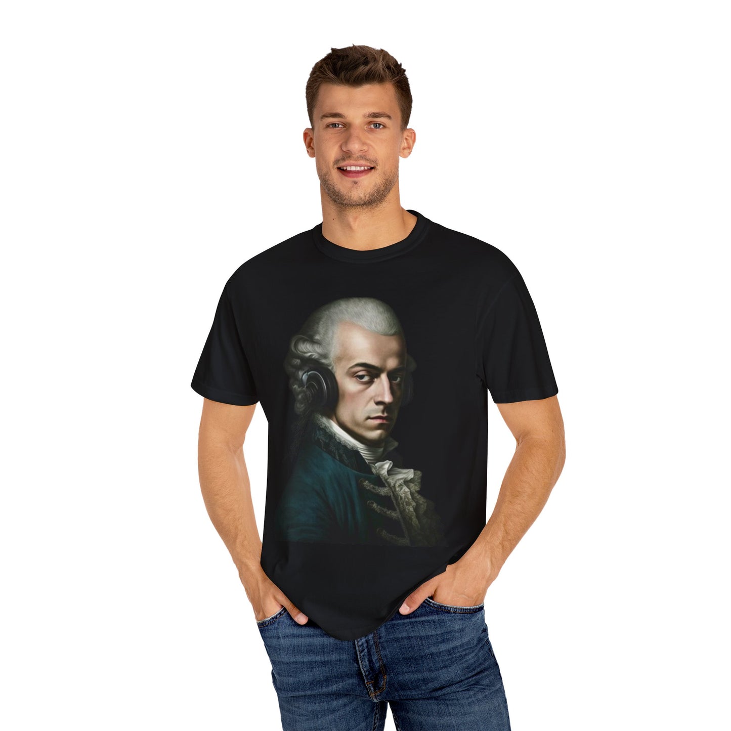 Headphones Mozart - Unisex Garment-Dyed T-shirt