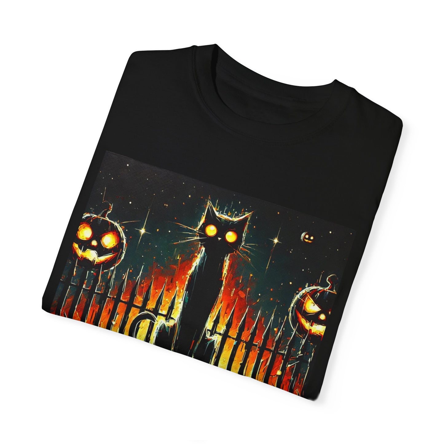 Happy Halloween Cat - Unisex Garment-Dyed T-shirt