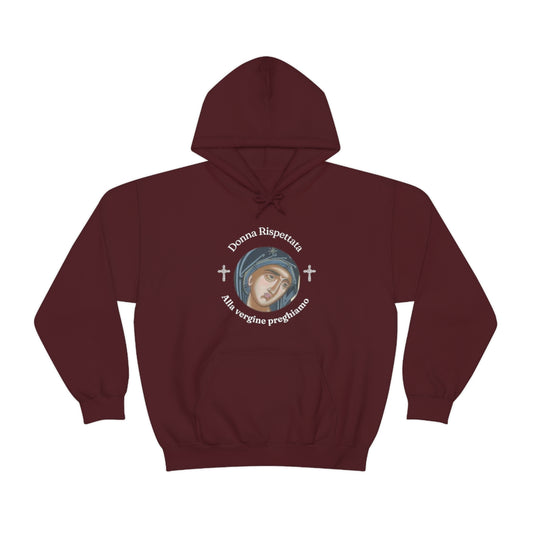 Mary -(Translated from Italian) - Respected Woman - To The Virgin We Pray - Unisex Heavy Blend™ Hooded Sweatshirt