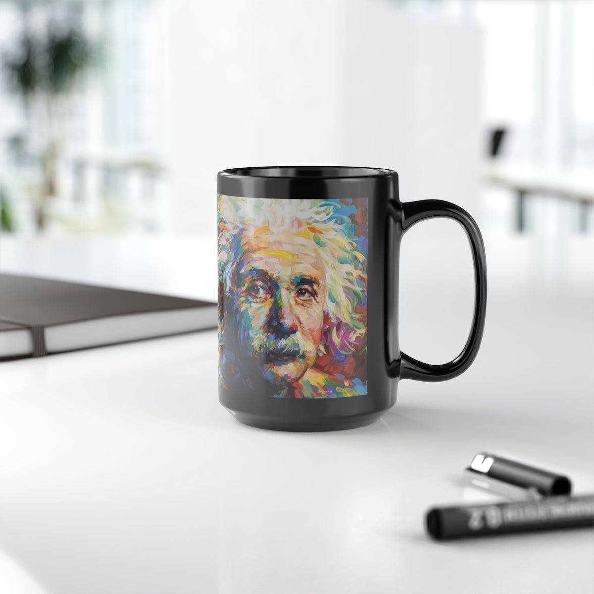 Einstein - Black Mug, 15oz