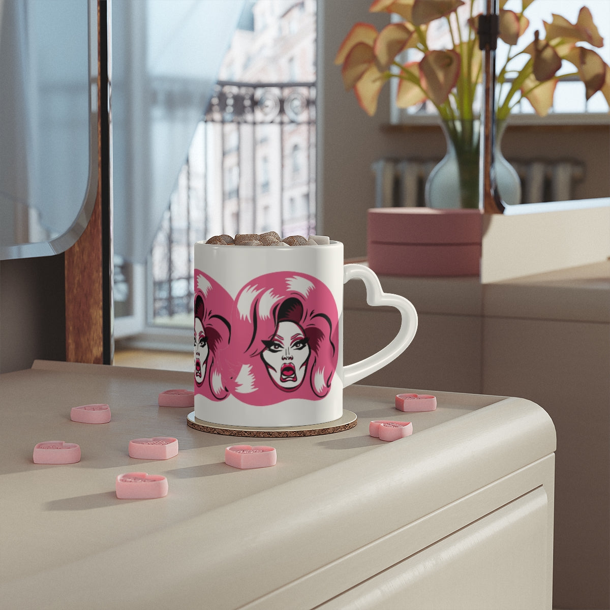 Pride in Pink - Heart-Shaped Mug