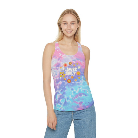 Flower Child - Tie Dye Racerback Tank Top