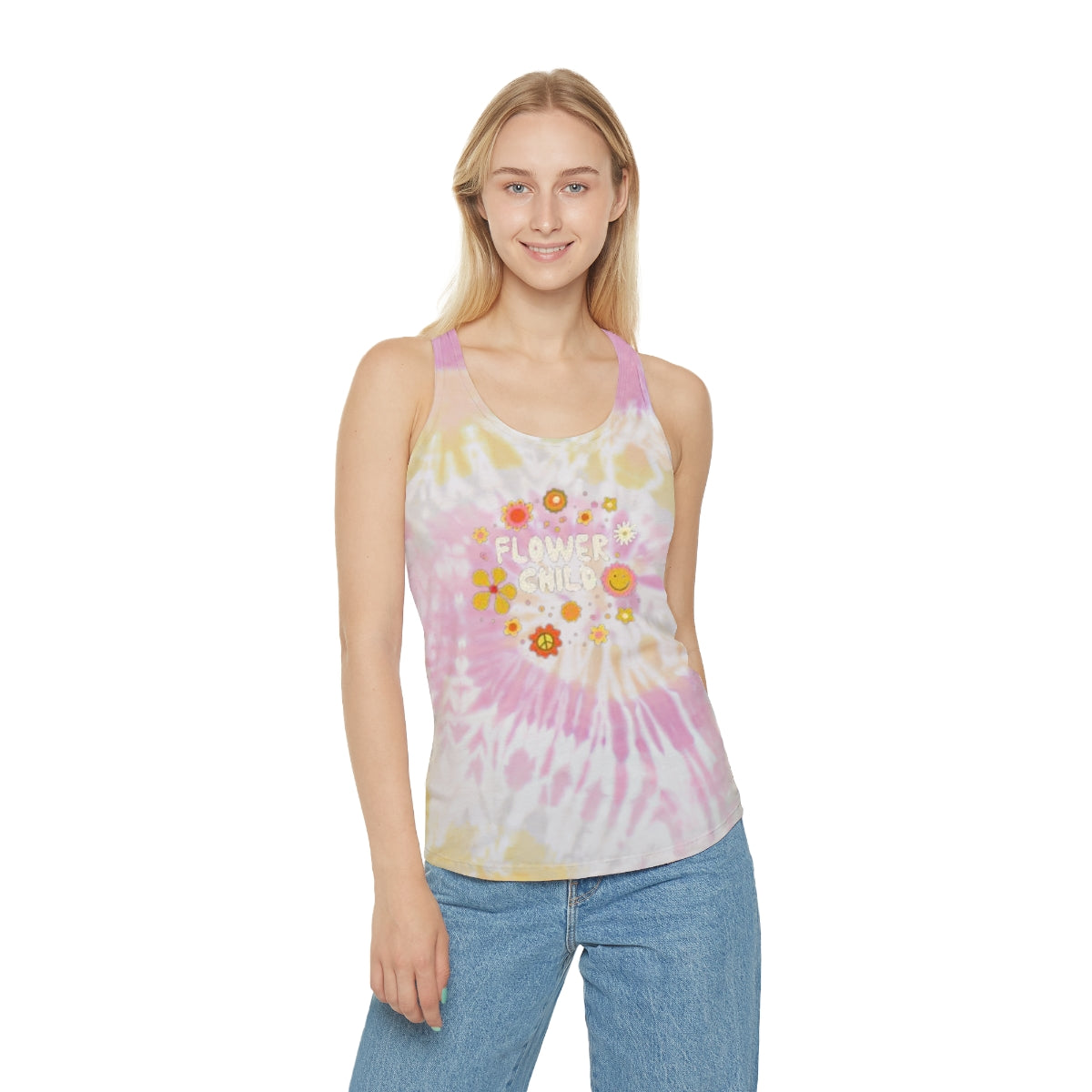 Flower Child - Tie Dye Racerback Tank Top