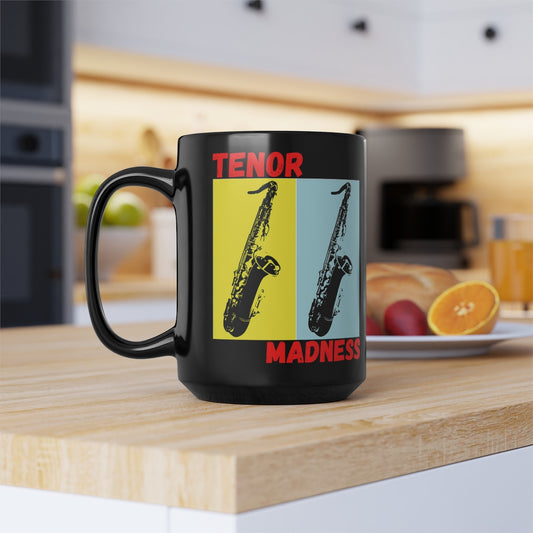 Tenor Madness - Black Mug, 15oz