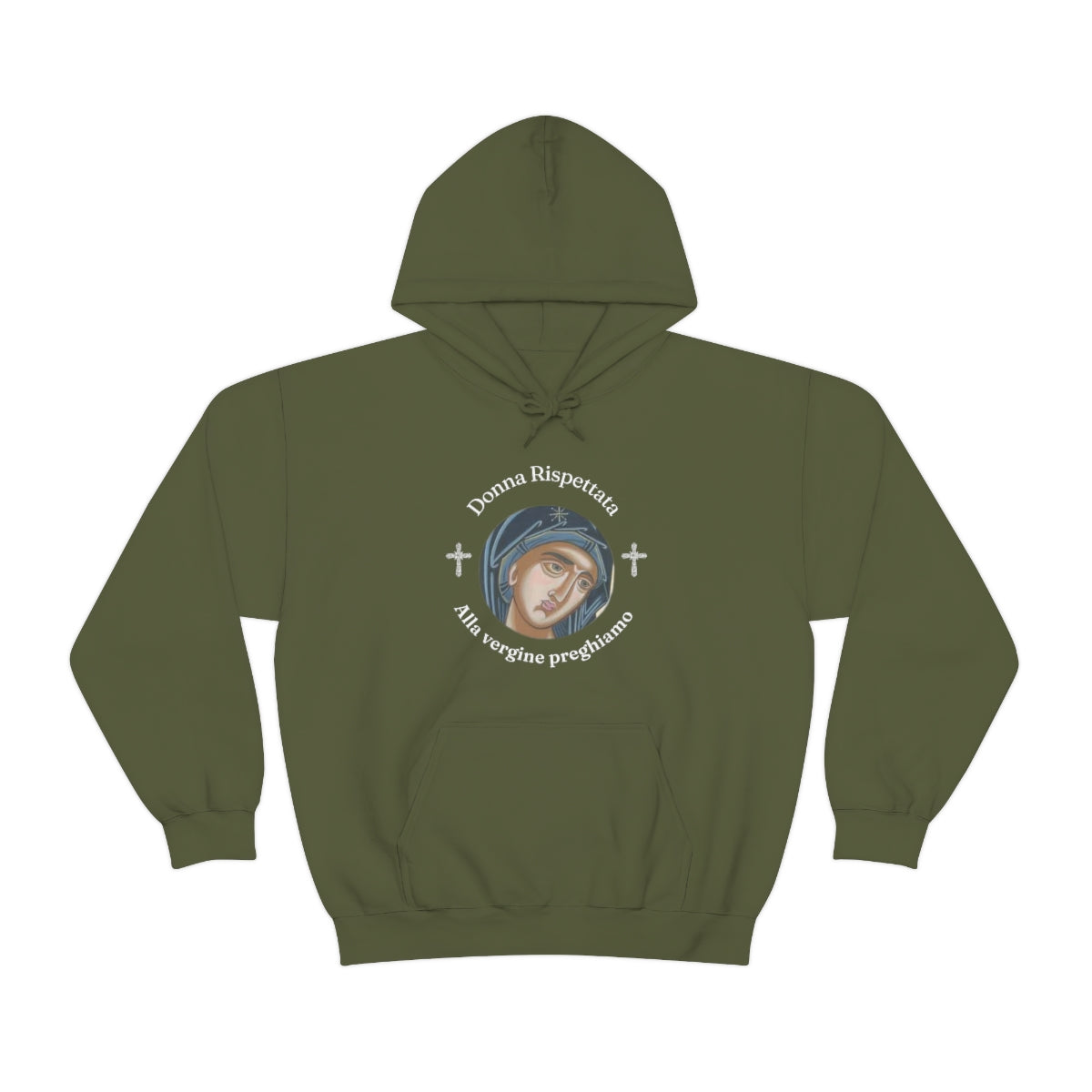 Mary -(Translated from Italian) - Respected Woman - To The Virgin We Pray - Unisex Heavy Blend™ Hooded Sweatshirt