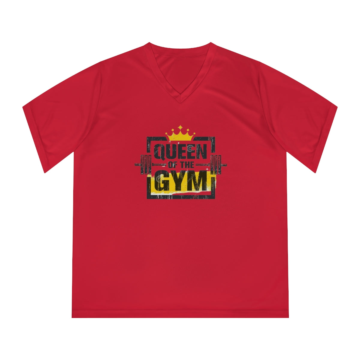 Queen Of The Gym - Women's Performance V-Neck T-Shirt