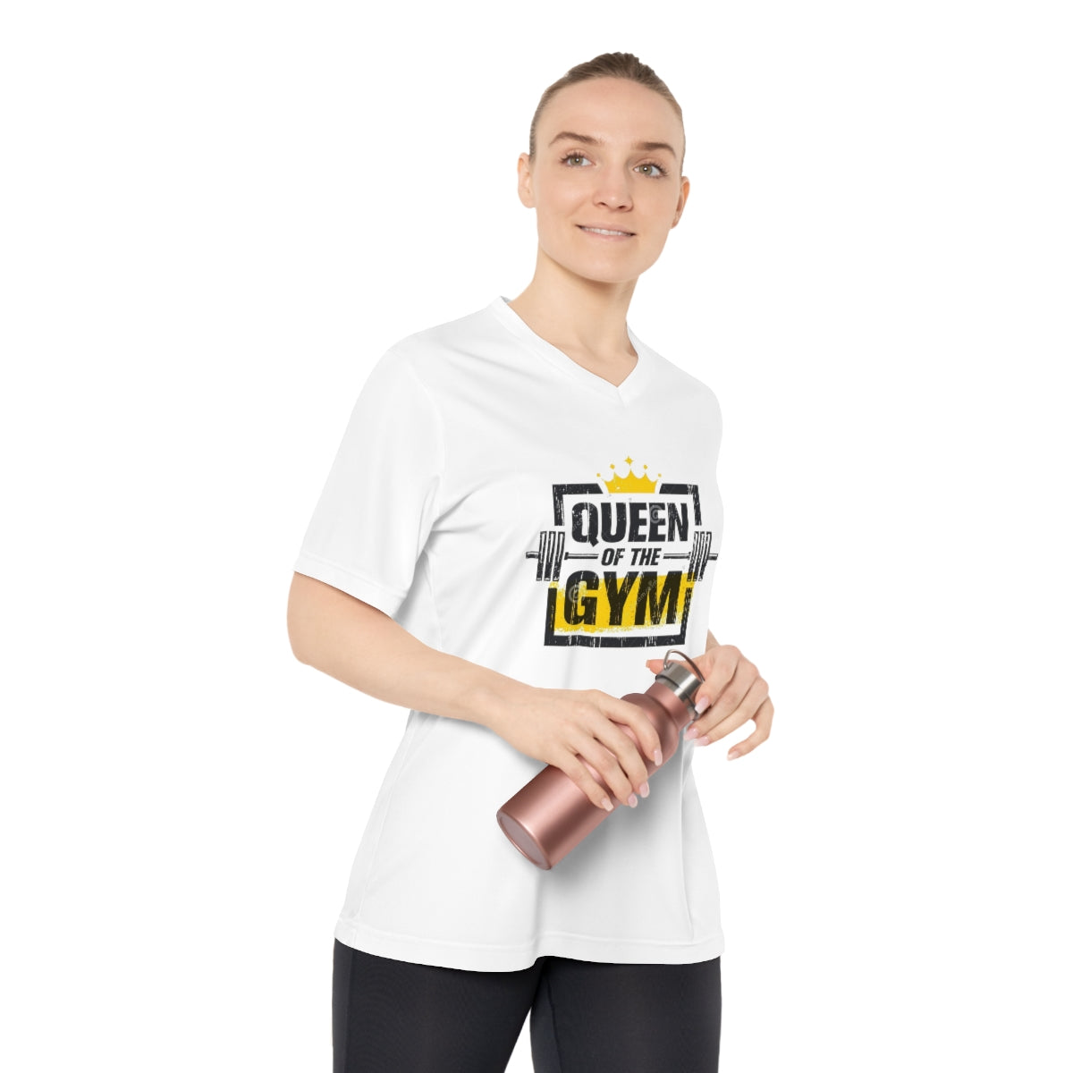 Queen Of The Gym - Women's Performance V-Neck T-Shirt