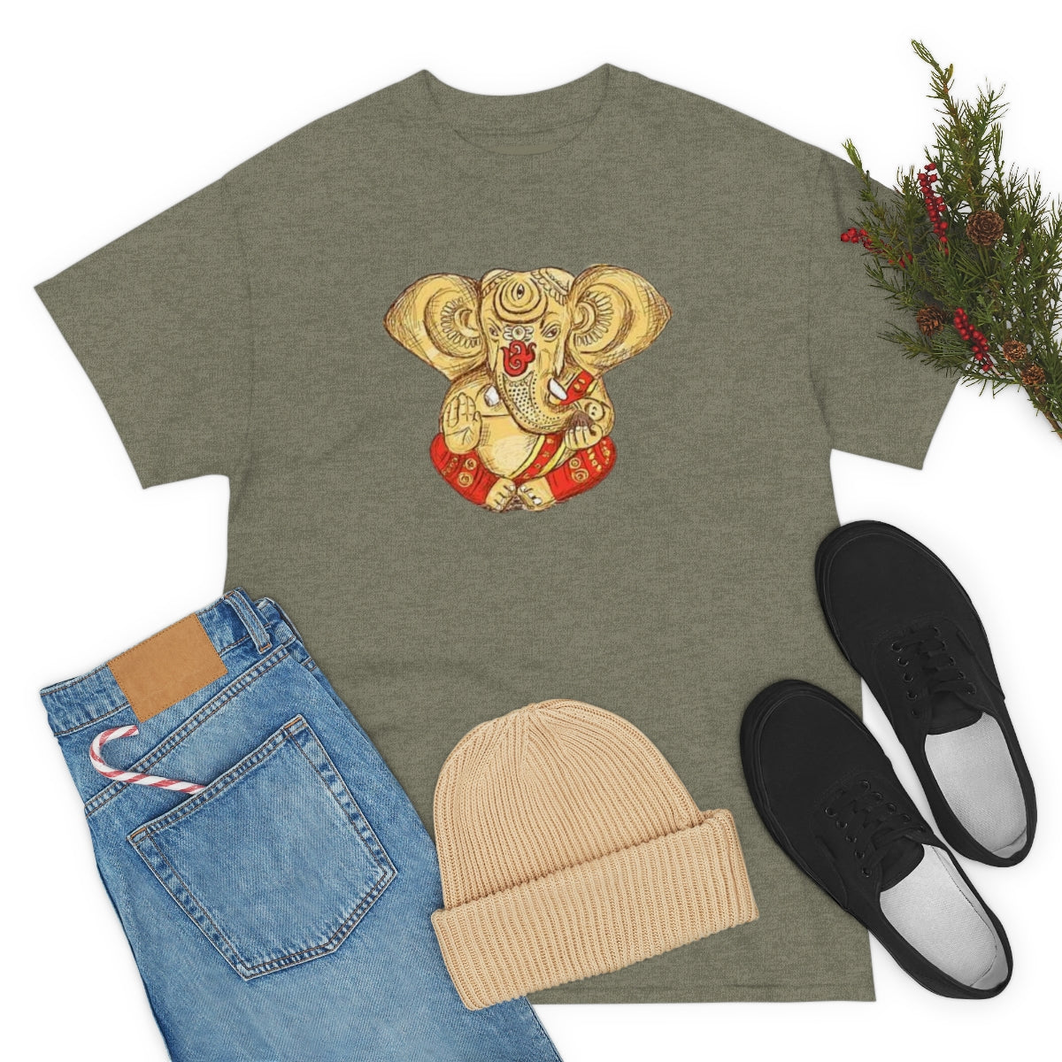 Hindu God Lord Ganesh - Unisex Heavy Cotton Tee