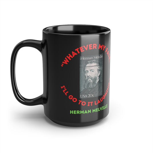 Melville Quote - Black Mug, 15oz