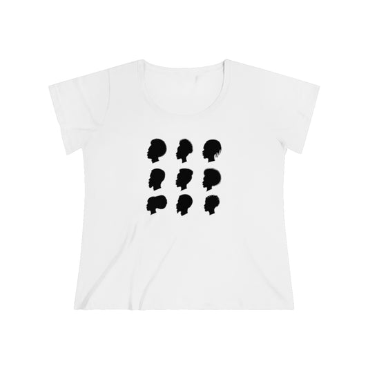 Africian American Pride Sillhouette - Women's Curvy Tee