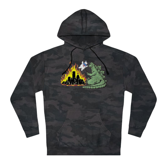 GawdZilla and the Stay Puff Marshmellow Man - Unisex Hooded Sweatshirt